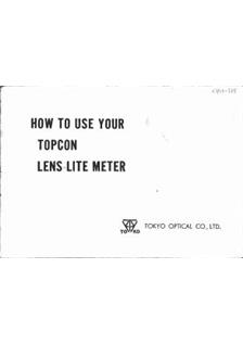 Topcon LensLite Meter manual. Camera Instructions.